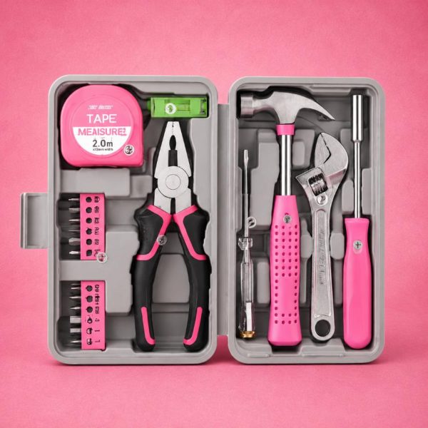 Pink DIY Tool Kit for Easy Home Repairs