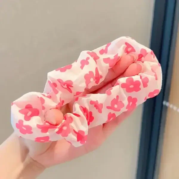 6pcs Pink Peach Blossom Scrunchie Set - Image 5