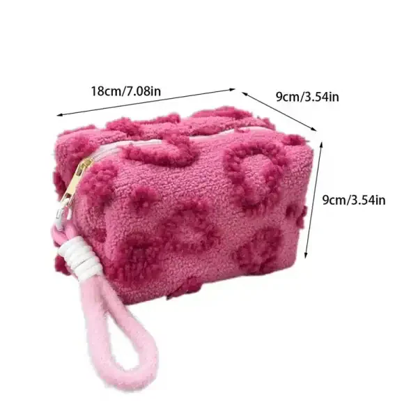 Plush Makeup Bag with Handle - Image 4