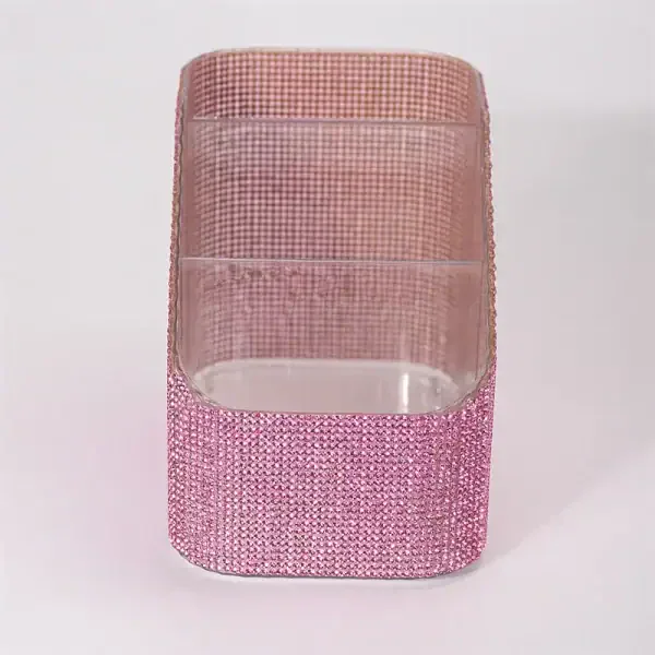 3-Grid Rhinestone Makeup Brush Storage Box - Image 2