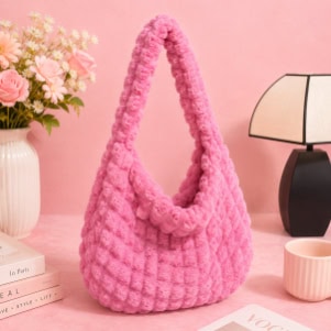 Textured Pleated / Embroidered Shoulder Crossbody Bag