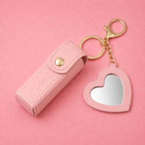 Lipstick Holder Keychain with Mirror