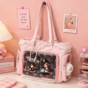 Pink Crossbody Shoulder Bag (Ballet Girl / Ita-Bag Style Display Window Bag)