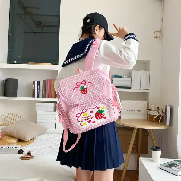 Cute Strawberry Kids Backpack - Image 2