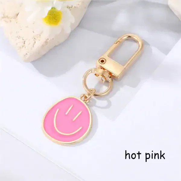 Cute Smiley Face Keychain – Enamel Bag Charm for Keys, Bags & Accessories - Image 2