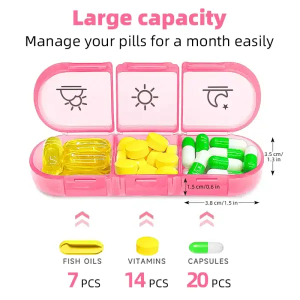 Pink Weekly Pill Organizer - Image 2