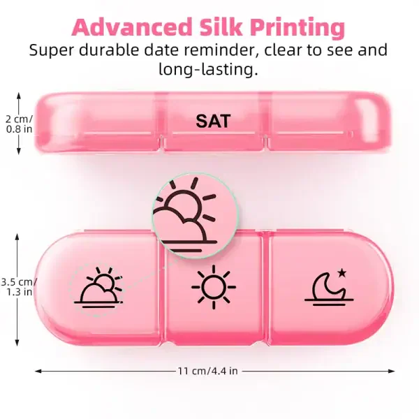 Pink Weekly Pill Organizer - Image 3