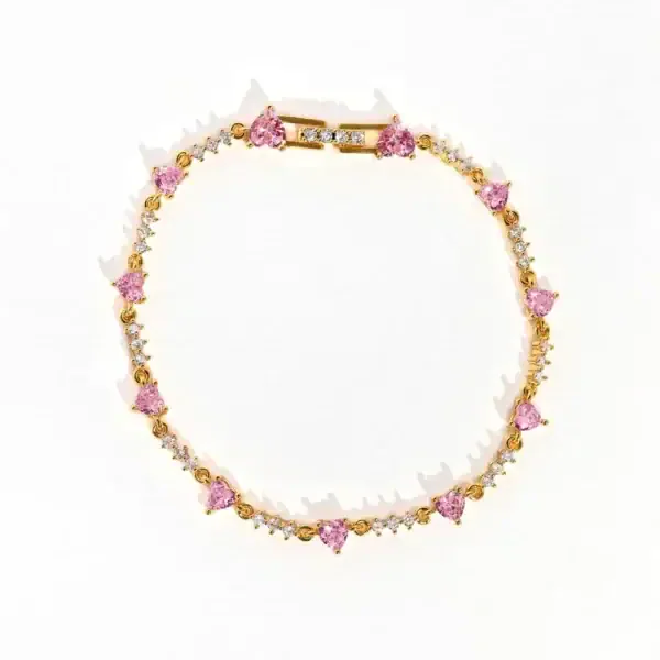 Pink Bow Heart Jewelry – Y2K Zircon Chain - Image 6