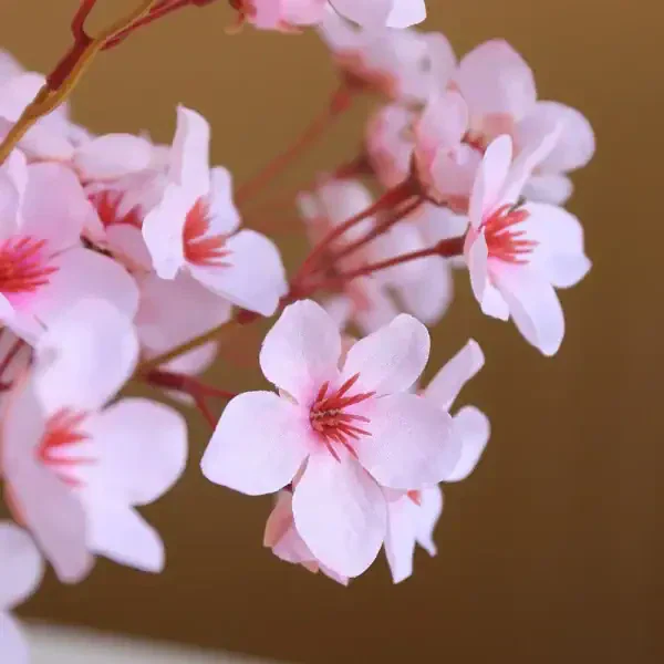 Elegant Cherry Blossom Stem, Soft Pink Faux Floral Decor - Image 4