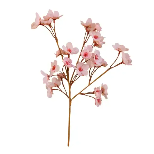Elegant Cherry Blossom Stem, Soft Pink Faux Floral Decor - Image 5