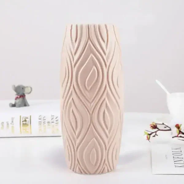 Modern Textured Flower Vase, Elegant Minimalist Home Accent - Image 3