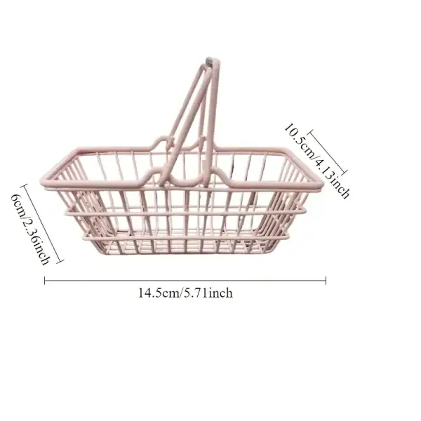 Cute Pink Wire Storage Basket - Image 4
