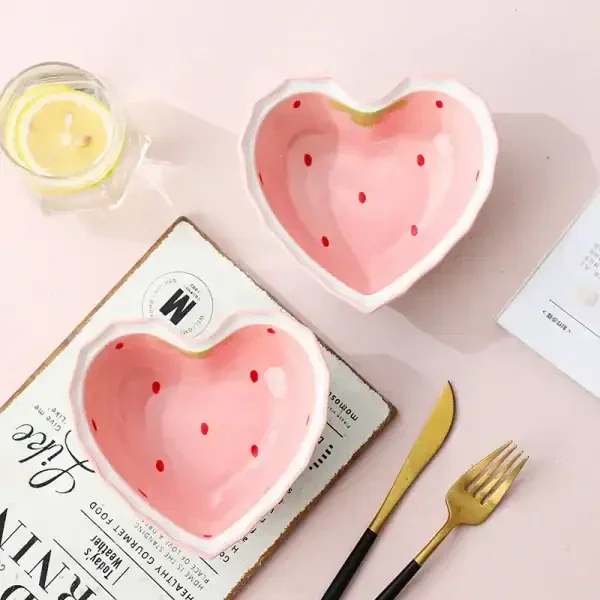 Cute Strawberry Ceramic Bowl Set - Image 6