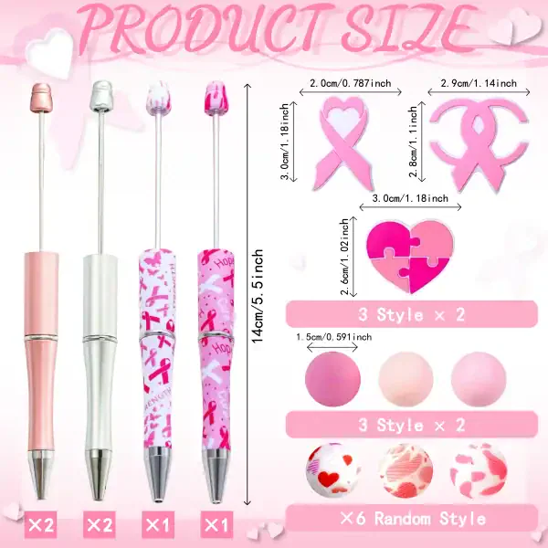 Cute Ribbon Beaded Pen Set - Image 2