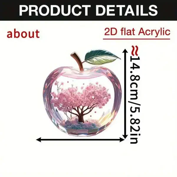 Cherry Blossom Apple Decor – Aesthetic Pink Desktop Ornament - Image 4