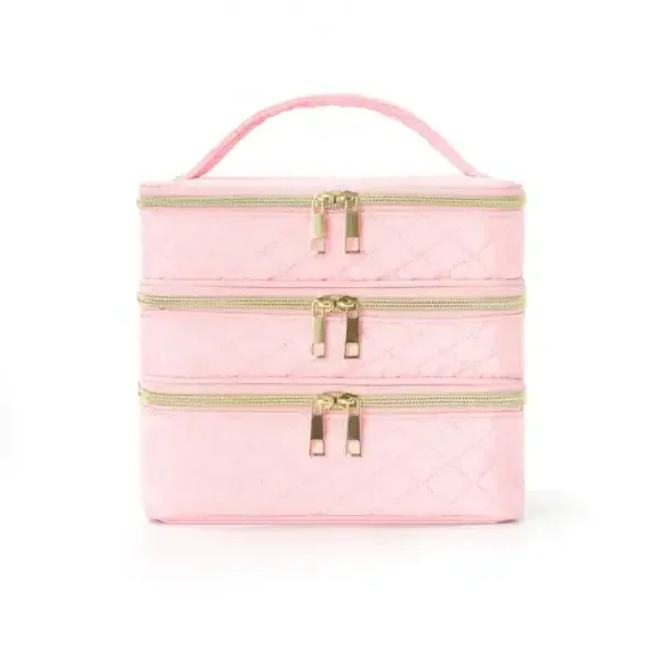 Large Capacity Makeup Organizer Bag – 3-Layer Travel Cosmetic Case - Image 2