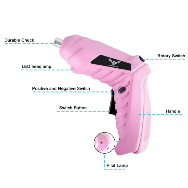 Pink Mini Electric Screwdriver - Image 6