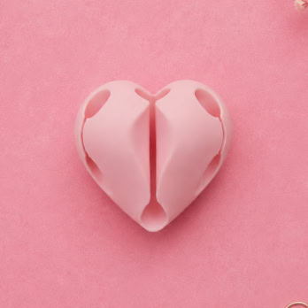 4pcs Self Adhesive Silicone Heart Shaped Cable Organizer