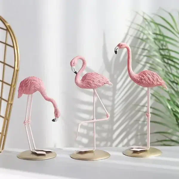 Pink Flamingo Decorative Figurine – Resin Desk & Home Decor Ornament - Image 2