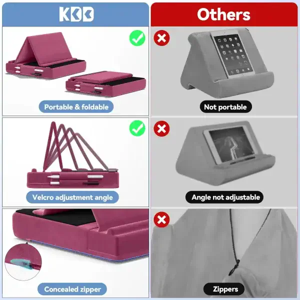Adjustable Tablet Pillow Stand – Foldable Multi-Angle iPad & Tablet Holder - Image 6