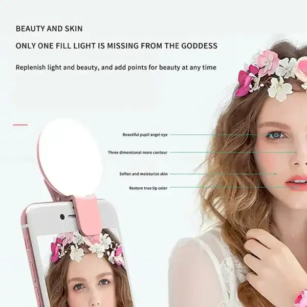 Clip-On Selfie Ring Light – Portable USB LED Fill Light for Phone & Video Recording - Image 4