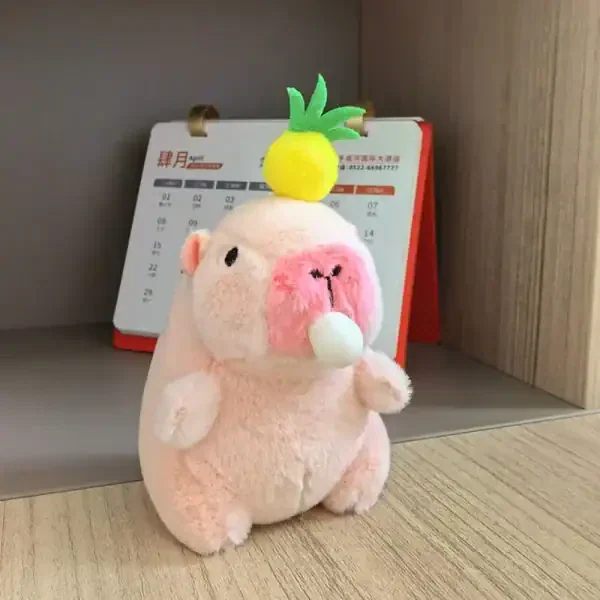 Pink Plush Capybara Keychain - Image 4