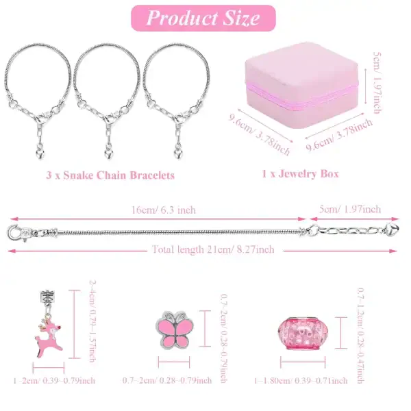 68pcs Pink Beads Jewelry Making set - Image 3