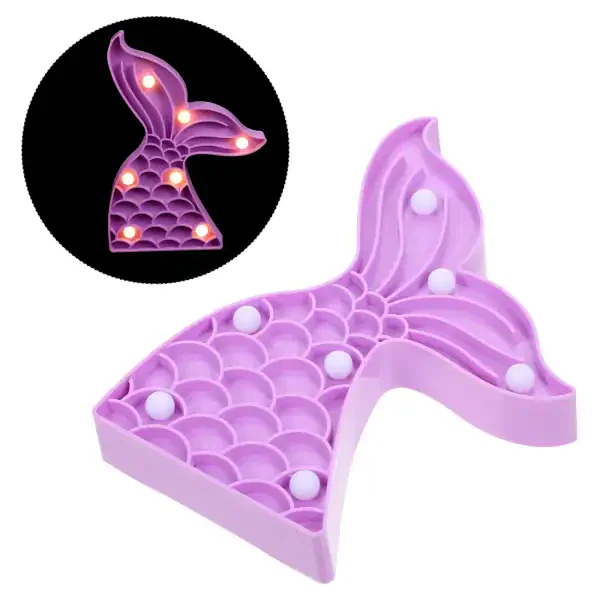 Heart & Mermaid LED Night Light - Image 2