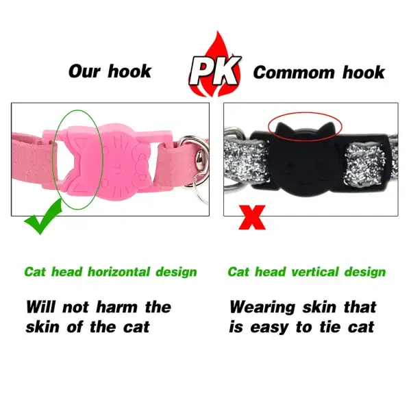 Soft Pink Suede Cat Collar with Rhinestones - Image 3