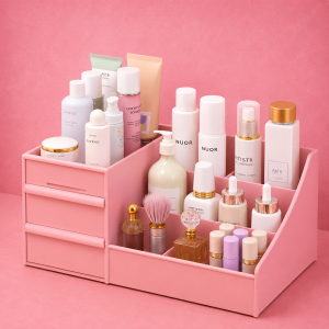 Minimalist Pink Makeup Organizer