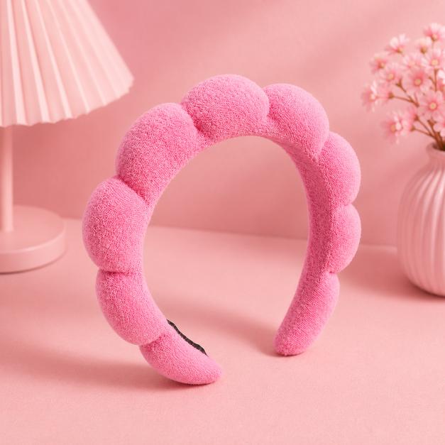Pink Spa Headband + Wristband Set (3-Piece)