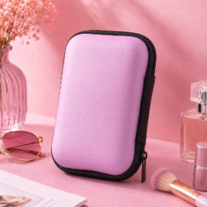 Compact Cable Organizer Case – Pink Travel Storage Pouch for Chargers, Earphones & Accessories