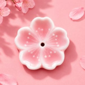Cute Ceramic Flower Incense Holder, Minimalist Aromatherapy Burner