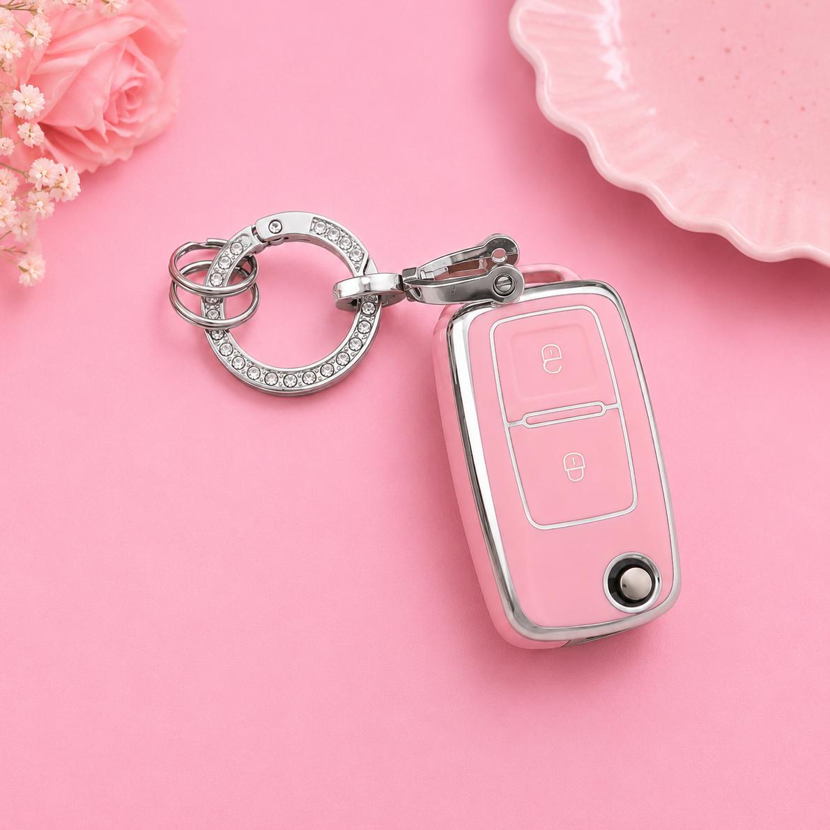 Cute Pink Car Key Cover