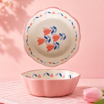 Cute Pink Ceramic Bowl