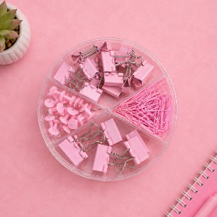 Cute Pink Stationery Clip Set