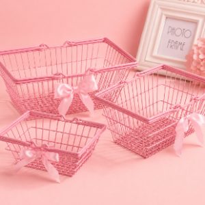 Cute Pink Wire Storage Basket
