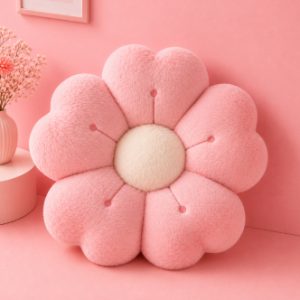 Cute Plush Flower Throw Pillow, Soft Cozy Floral Cushion
