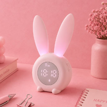 Cute Rabbit LED Digital Alarm Clock