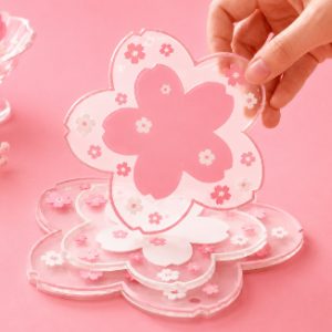 Cute Sakura Flower Coasters, Heat-Resistant Silicone Cup Mats