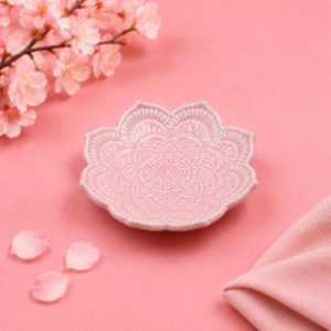 Elegant Pink Ceramic Jewelry Tray – Decorative Ring & Trinket Dish
