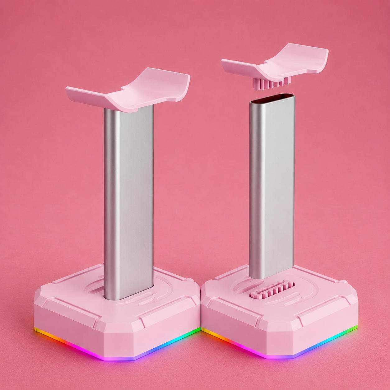 Headphone Stand – LED Light Gaming Headset Holder & Desk Organizer