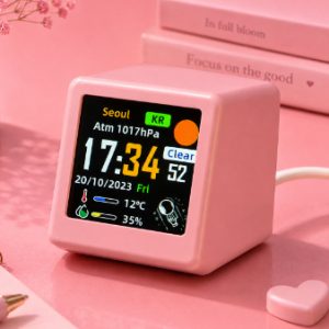 Mini Smart WiFi Weather Clock – Digital Desk Display with Forecast, Time & Animated Screen