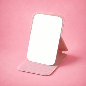Minimal Foldable Pink Compact Mirror