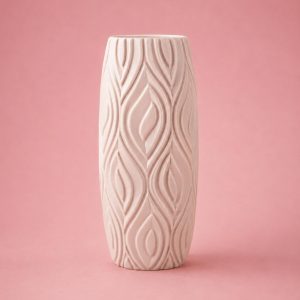 Modern Textured Flower Vase, Elegant Minimalist Home Accent