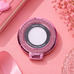 Pink Glitter Phone Ring Holder
