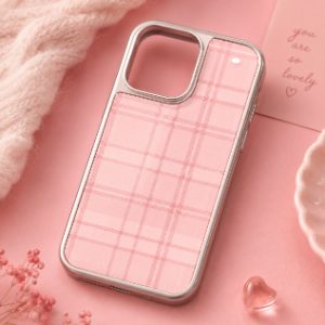 Pink Grid Pattern iPhone Case