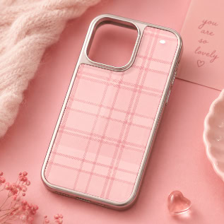 Pink Grid Pattern iPhone Case