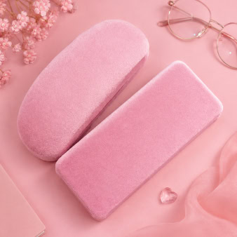 Pink Suede Eyeglass Case – Soft Touch Glasses Storage Box for Sunglasses & Daily Carry