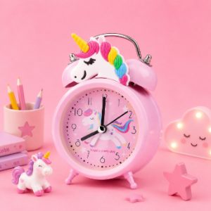 Pink Unicorn Kids Alarm Clock